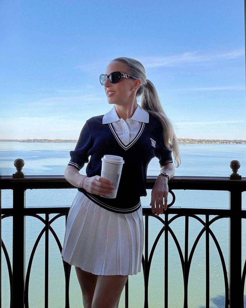 WISKII ambassador eve dawes navy and white matching set
