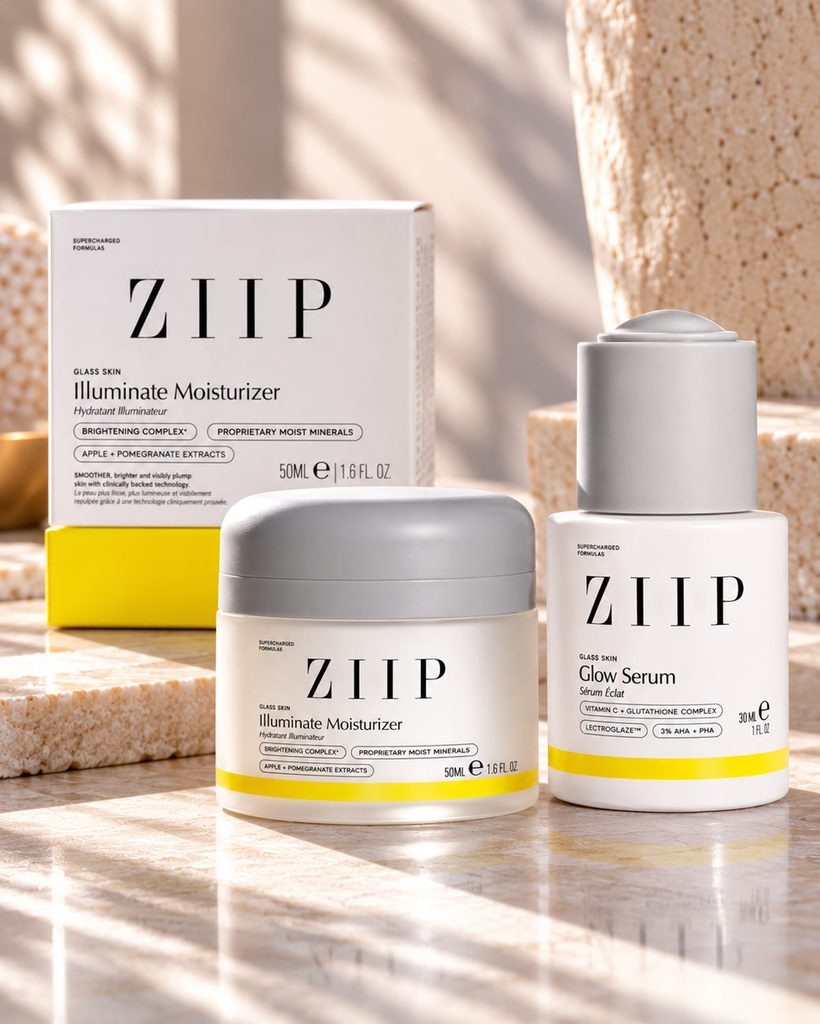 ZIIP Glass Skin Collection Glow Serum and Illuminate moisturizer